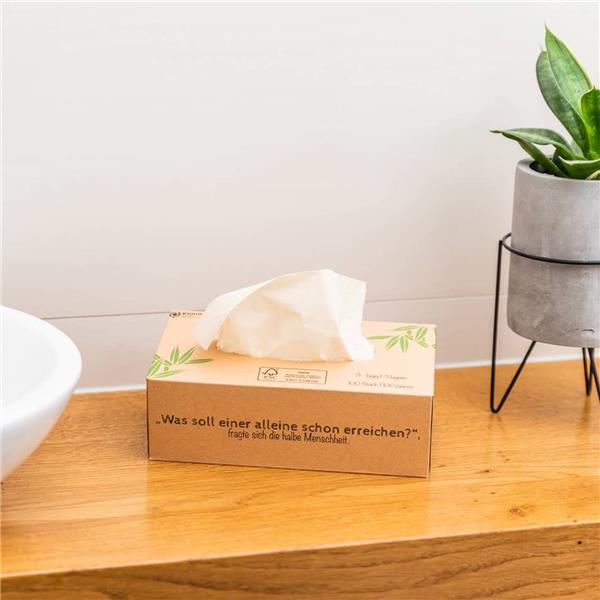 Bambusfaser Taschentücher Box mit 100 Stück